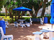 Thumbnail 15 of 18 - large tables with umbrellas outside at B'nai B'rith I, II, III deerfield apartments in deerfield beach, FL