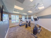 Thumbnail 10 of 26 - Fitness Center with Exercise Equipment and a Ceiling Fan