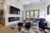 Thumbnail 4 of 39 - the estates at tanglewood|living room with fireplace
