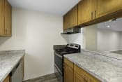Thumbnail 10 of 18 - Kitchen with Granite Countertops and Wooden Cabinets at Park 210 Apartment Homes, Washington, 98026