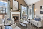 Thumbnail 4 of 17 - Clubroom With Fireplace at Brownstones, Novi, MI