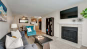 Thumbnail 1 of 34 - Living Room With Fireplace at Bardin Oaks, Arlington