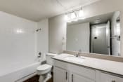 Thumbnail 8 of 19 - the preserve at ballantyne commons apartment bathroom with sink toilet and shower