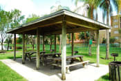 Thumbnail 6 of 13 - Covered seating near grass Heron Pointe Apartments Miramar Florida