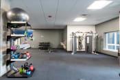 Thumbnail 16 of 22 - a large fitness room with weights and other exercise equipment