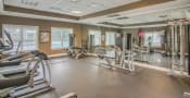 Thumbnail 16 of 24 - a fitness center with cardio equipment and weights