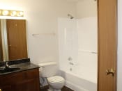Thumbnail 22 of 35 - this is a photo of the bathroom in a 1 bedroom apartment at deer hill apartments in c