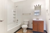 Thumbnail 15 of 15 - Bathroom with Modern Fixtures, Vanity, Shower and Bathtub  at Summit Wood Apartments, Watertown, NY, 13601