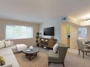 Thumbnail 16 of 34 - Living room area with modern furniture  at Woodlee Terrace Apartments, Woodbridge, Virginia