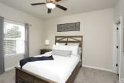 Thumbnail 17 of 31 - Model apartment bedroom with bedroom set at Highborne apartments Augusta, GA