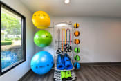 Thumbnail 22 of 38 - Yoga station with medicine balls, mats, and rollers located at Addison on Cobblestone located in Fayetteville, GA 30215