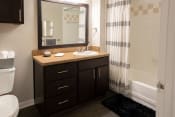 Thumbnail 11 of 33 - Modern Bathroom with Framed Mirror  located at Retreat at Steeplechase in Houston, TX 77065