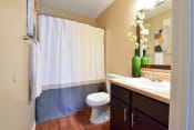 Thumbnail 13 of 29 - a bathroom with a toilet sink and shower  at Riverset Apartments, Tennessee, 38103