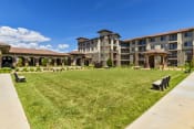 Thumbnail 14 of 38 - Apartments in Broomfield for Rent - Terracina - Large Outdoor Courtyard with Benches