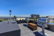 Thumbnail 20 of 24 - two bbq grills on the roof of a building with a view of the city at Napoleon Apartments, Washington