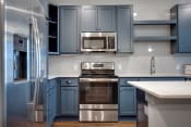 Thumbnail 5 of 48 - Alton Optimist Park Kitchen with Blue Cabinets