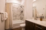 Thumbnail 38 of 56 - Luxury Bathroom with Soaking Tub in Studio Apartment Leawood KS