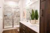 Thumbnail 22 of 56 - Bathroom with Quartz Countertops and Double Vanity Sinks Leawood KS