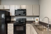 Thumbnail 22 of 36 - River View Luxury Apartments with black appliances and double sink