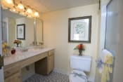 Thumbnail 60 of 66 - Bathroom with a large mirror and a toilet next to a sink at Ivy Hall Apartments*, Towson, 21204