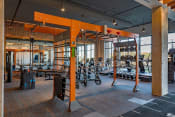 Thumbnail 14 of 40 - a gym with weights machines and other exercise equipment