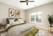 Thumbnail 5 of 12 - a bedroom with a large bed and a ceiling fan
