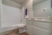 Thumbnail 18 of 48 - Bathroom with tub shower at Monterra Ridge Apartments, Canyon Country, CA, 91351