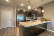 Thumbnail 26 of 78 - a kitchen with a large counter space and stainless steel appliances  at EdgeWater at City Center, Lenexa, 66219