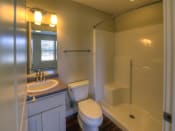 Thumbnail 11 of 15 - Bathroom with shower at Saddleview Apartments, Bozeman