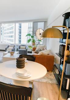 Living Room With Oversized Windows at 21 E Chestnut, Chicago, 60611