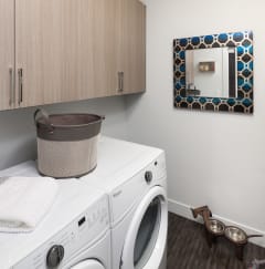 a washer and dryer in a laundry room