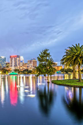 the city at dusk