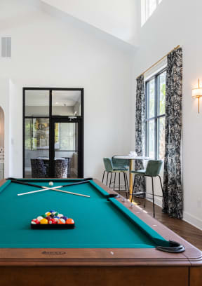 Pool table at Waterleaf at Salt Creek clubhouse