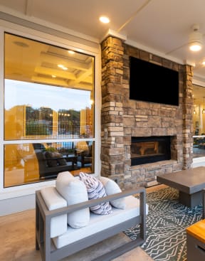 the estates at tanglewood|living room with fireplace  at Promenade at Newnan Crossing, Newnan, GA