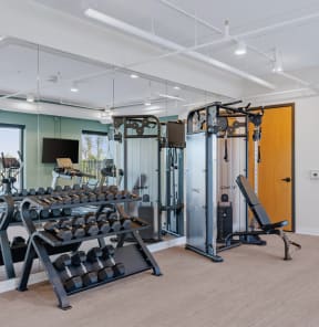 the collection 527 fitness room with cardio equipment
