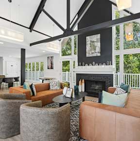 Clubroom With Fireplace at Park Ridge Estates, North Carolina, 27713