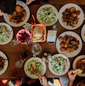 a table full of food