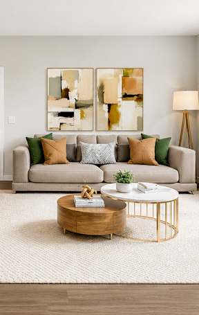 a living room and dining room with a couch and a table
