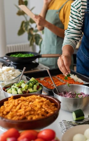 table filled with food