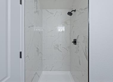 Apartment bathroom at Haven at Midtown.