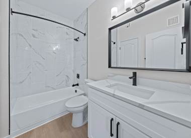 Apartment bathroom at Haven at Midtown.