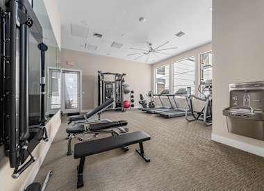 Fitness room at Haven at Midtown.