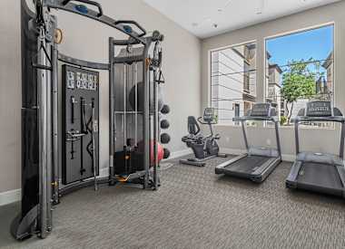 Fitness room at Haven at Midtown.