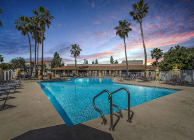 Pool and poolside area at Valencia Park.