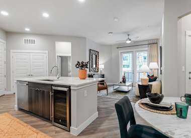 Apartment kitchen at Seven Oaks.