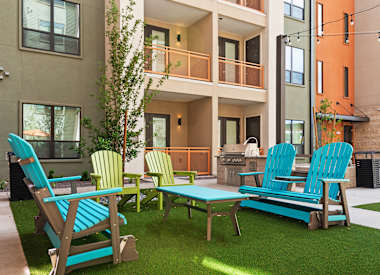 Shared outdoor space at Seven Oaks.