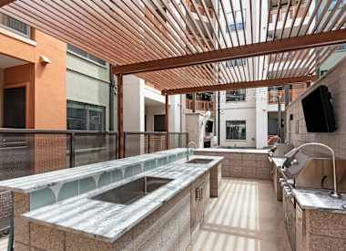 Shared outdoor space at Seven Oaks.