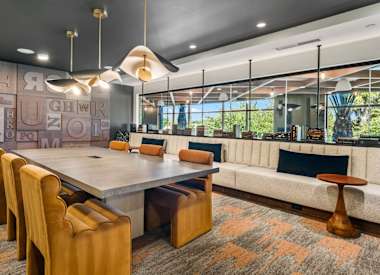 Shared interior space at Aura Uptown.