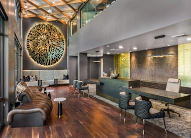 Shared interior space at Aura Uptown.