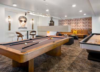 Shared interior space at Aura Uptown.
